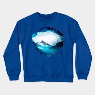 Figure Silhouette Blue Misty Mountain Crewneck Sweatshirt